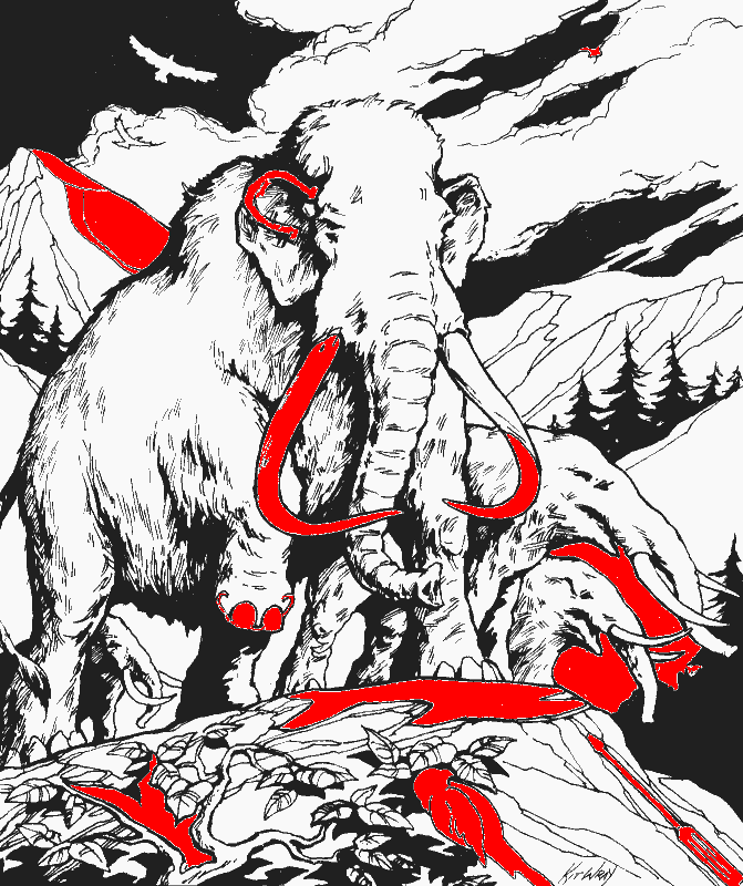 Wooly Mammoth hidden pictures answers in color